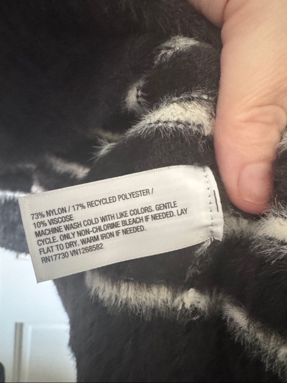 a new day Black Fuzzy Striped Polo Cardigan - Picture 4 of 4